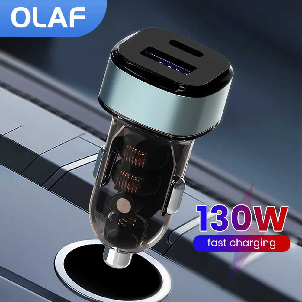 

Olaf Mini 130 Вт PD быстрая зарядка автомобильное зарядное устройство USB C автомобильное зарядное устройство для телефона адаптер для iPhone 15 13 12 Xiaomi Samsung Huawei P60