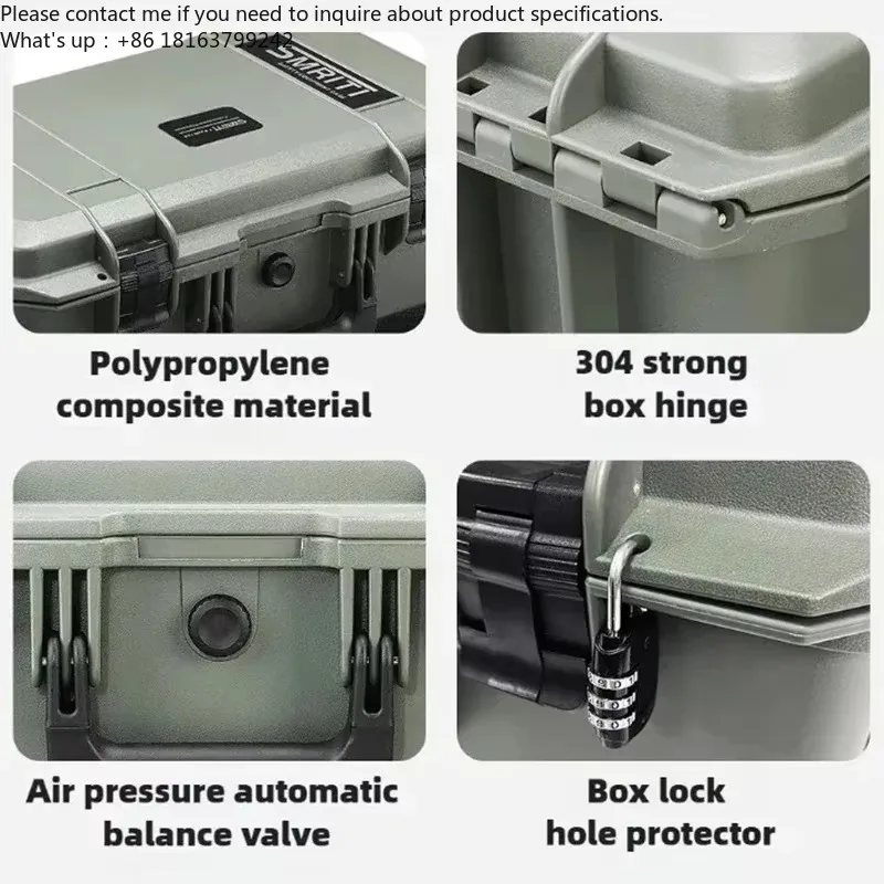 Wheeled Waterproof Hard Tool Box, Electrician Parts Storage Organizer, Protective Carrying Case for Precision Instruments view 5