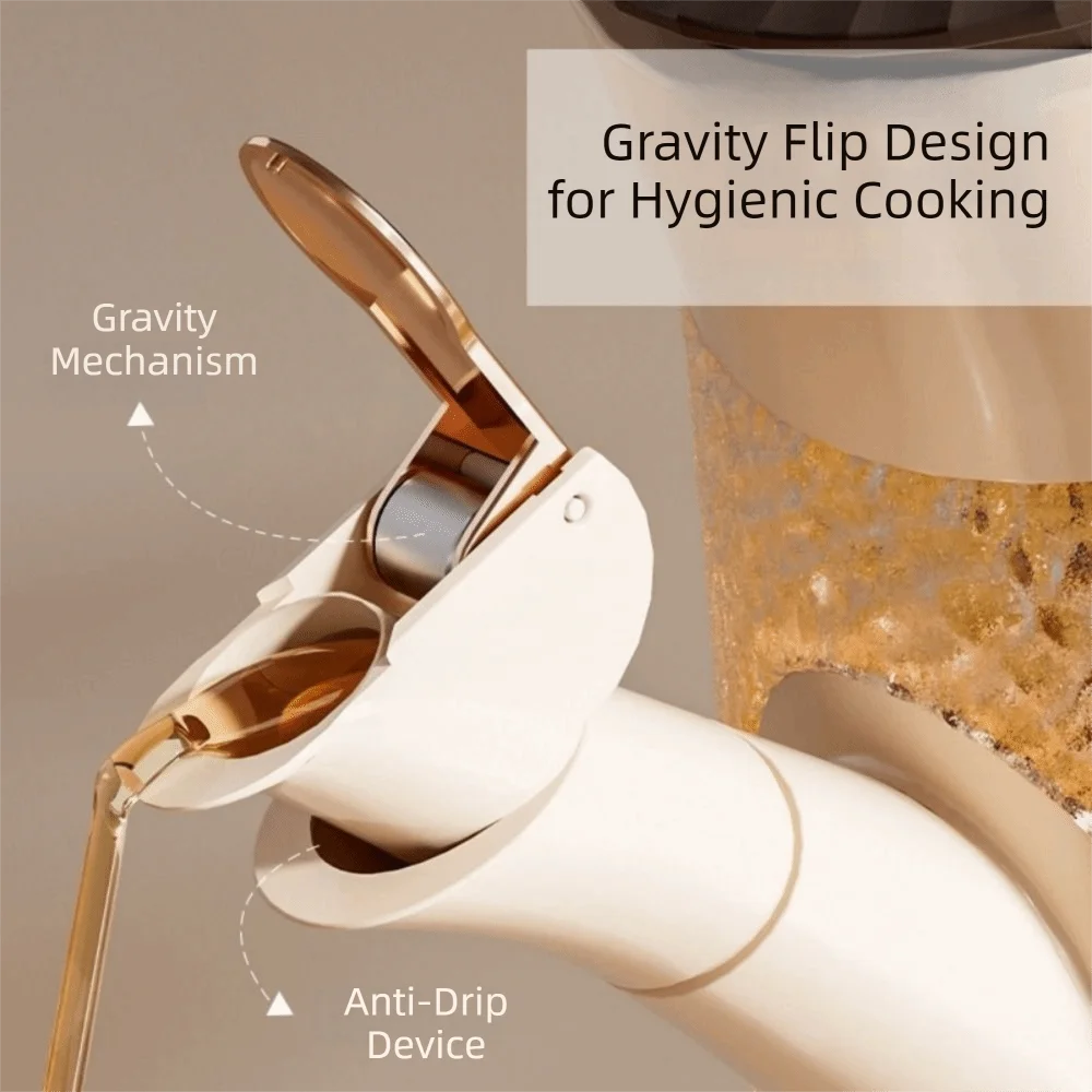 

Бутылка для масла из пищевого стекла, утолщенная, с непроливаемым носиком, автоматическим открыванием и закрыванием, защита от брызг, для приготовления пищи