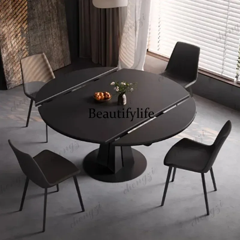K153 Round Folding Dining Table Center Modern Chairs Living Room Dining Table Designer Space Saving Mesas De Jantar Kitchen Furn