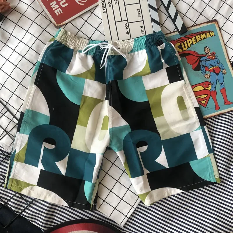 Быстросохнущие мужские короткие брюки с карманами, спортивные широкие спортивные шорты для бега, свободные пляжные шорты для мужчин, мешковатые шорты на шнурке, персонализированные