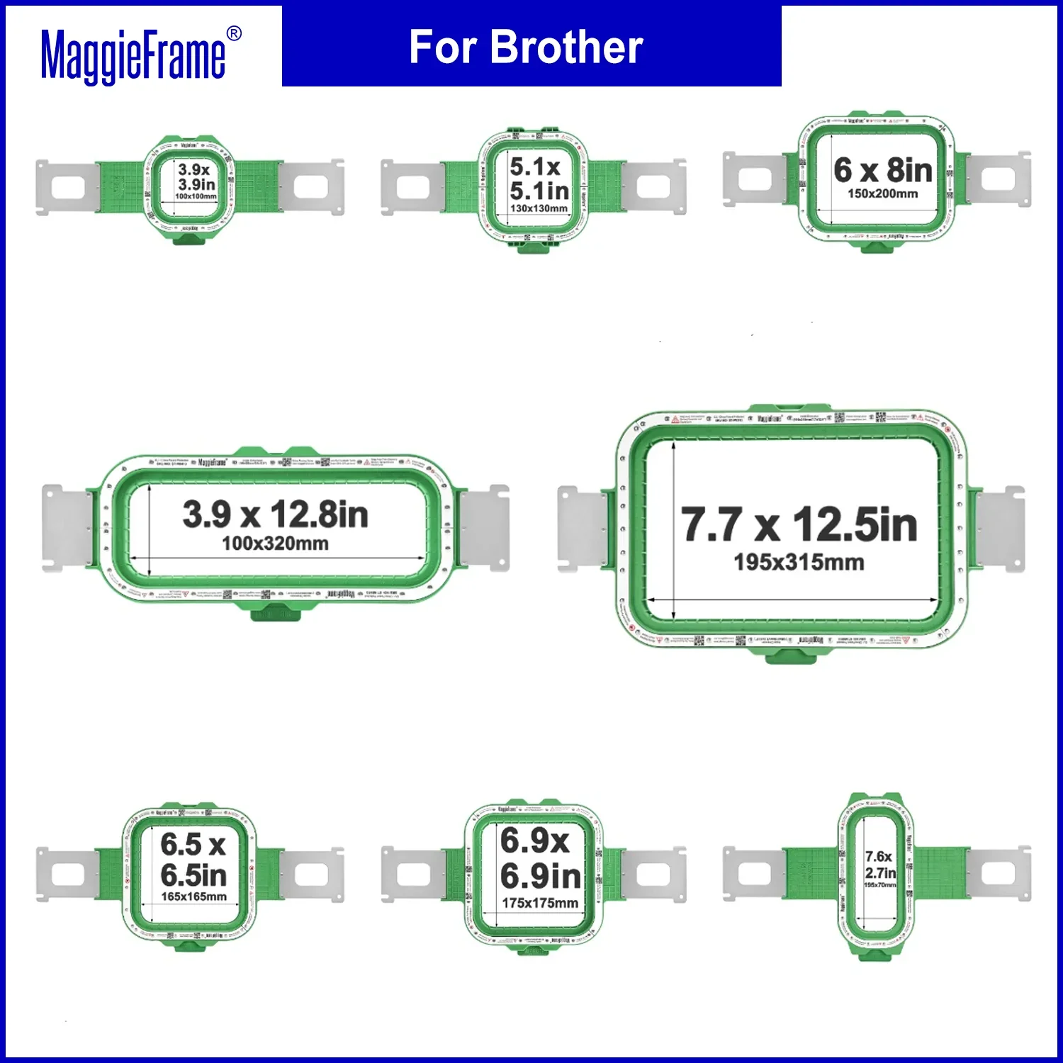 Aros magnéticos Brother para PRS100/VR, Entrepreneur ProX 1055X/ PR680W, PR1050X, PR1000, PR650 etc. Máquinas de bordar hermano