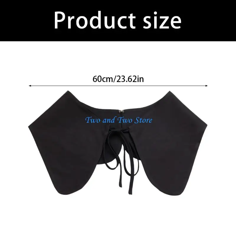 Picture 5: HX6F Black False Collar Decorative Large Lapel with Tie Women’s Clothing Accent