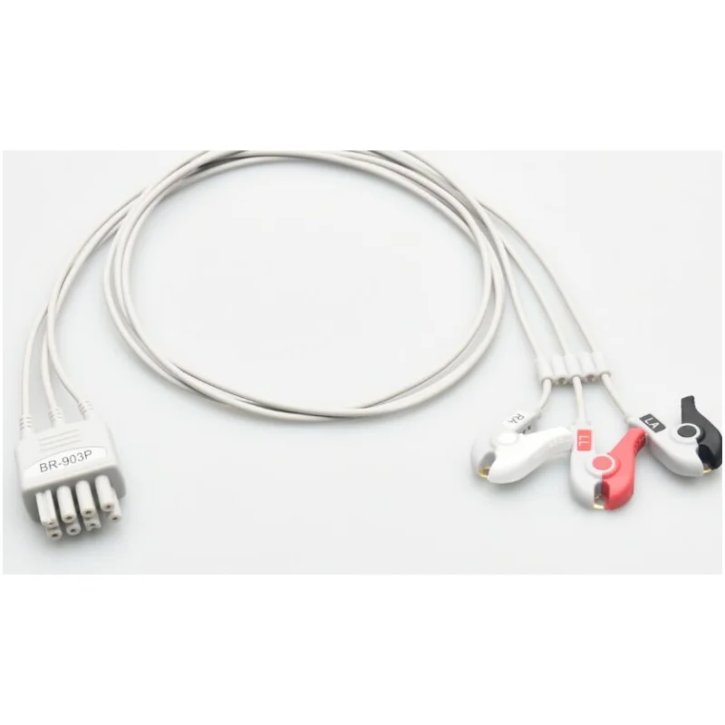 

Free Shipping One Piece ECG Leadwire 3 Leads ECG Cables for Nikon Conden Monitor Clip End