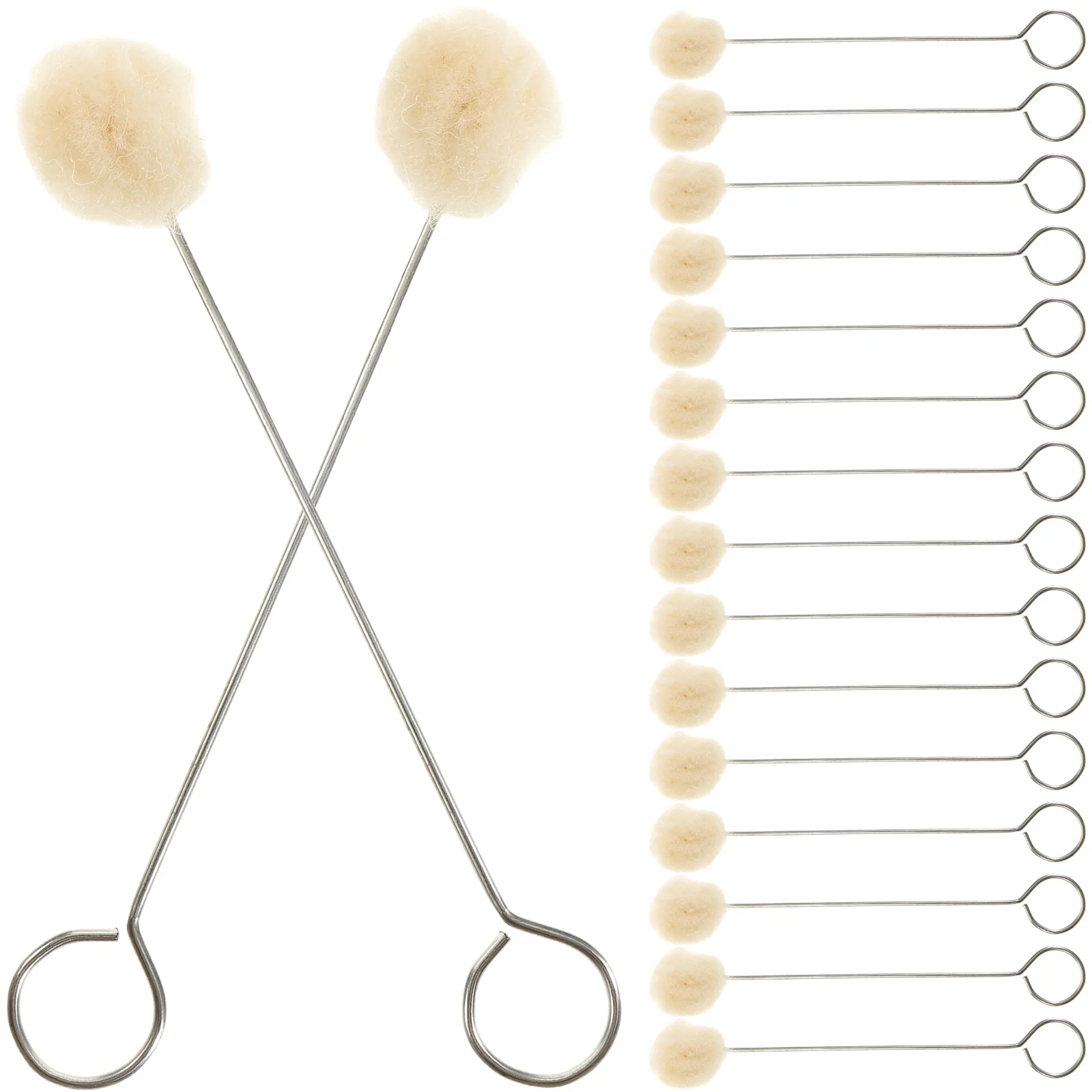 

50 Pcs Wool Ball Brush Crafting Crafts Handle Dye Tool Daubers Furniture