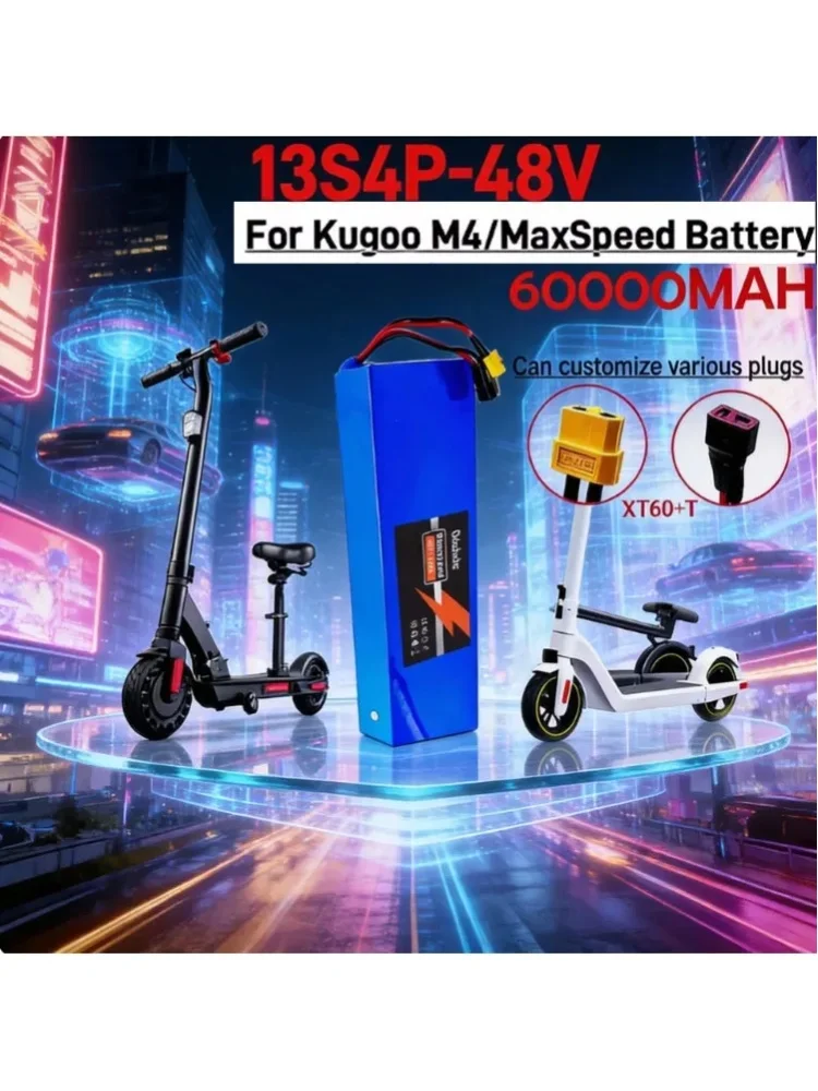13S4P 48V 60Ah 2000 Watt 18650 Lithium-Ionen-Akku für Kugoo M4/M4Pro/M5/M5Pro Elektroroller-Akku