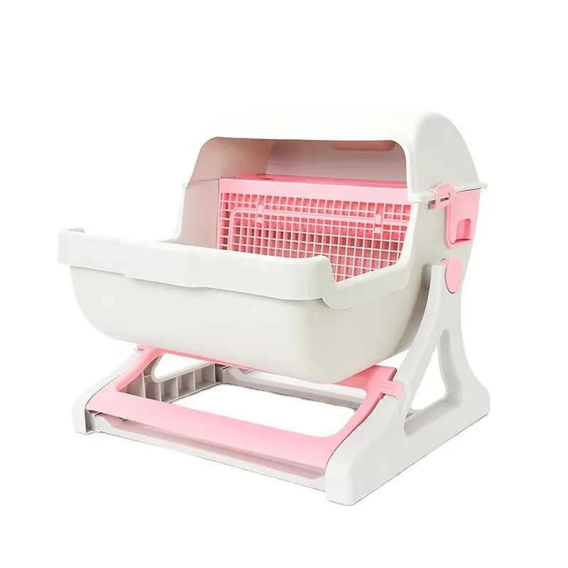 can be flipped and folded semi-automatic cat litter box can be folded and splash-proof cat litter box can be disassembled