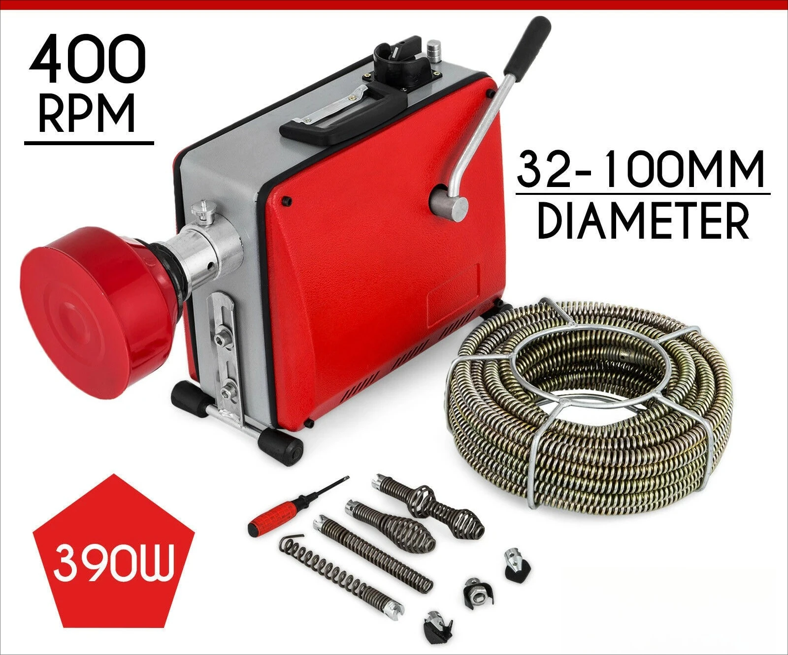 professional pipe dredger 390W electric drain pipe cleaner multi-purpose