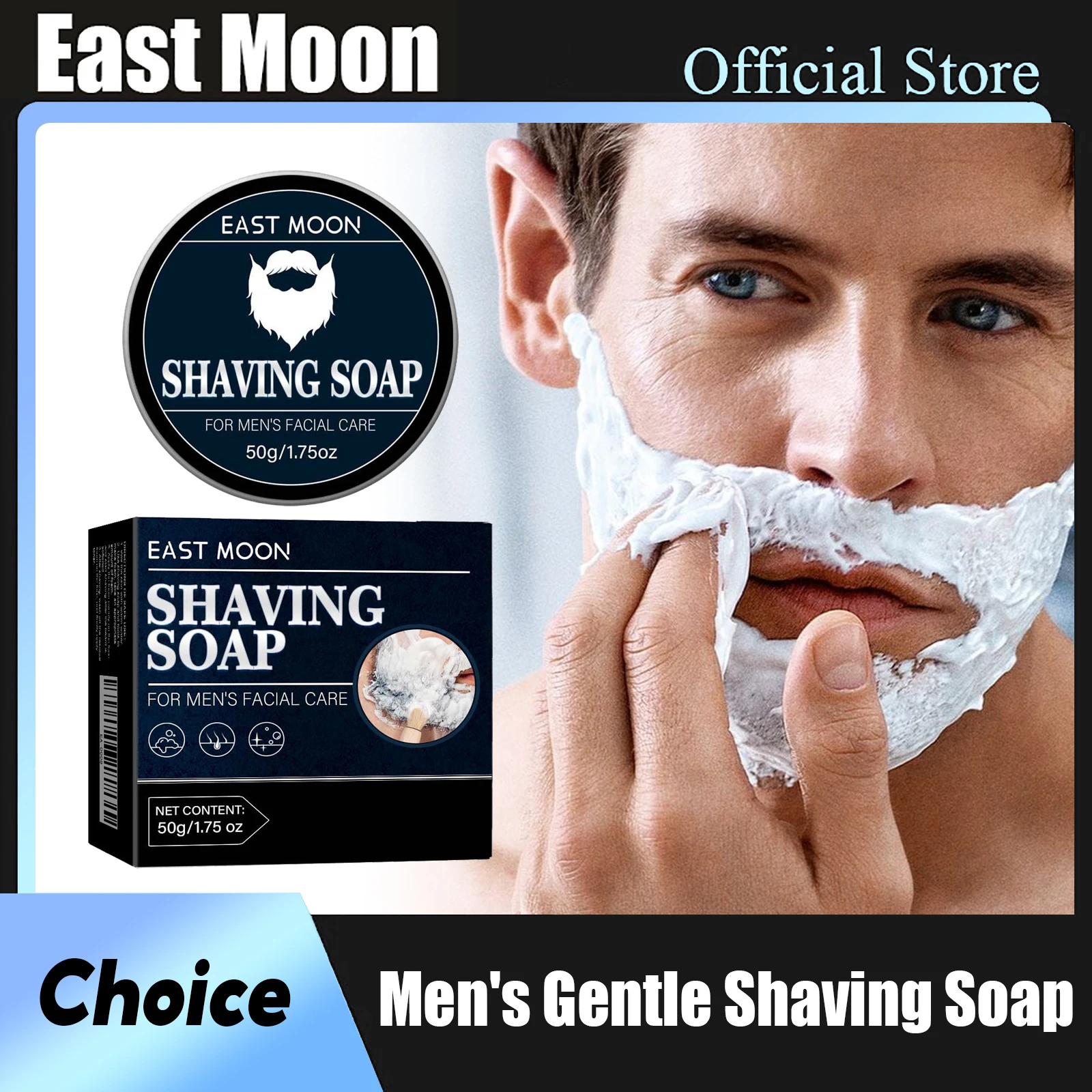 

Vitamin Man Shaving Soap Keep Fresh Smooth Texture Foam Rich Effect Protect Gentle Clean Reducing Irritation Men Beard Care Soap
