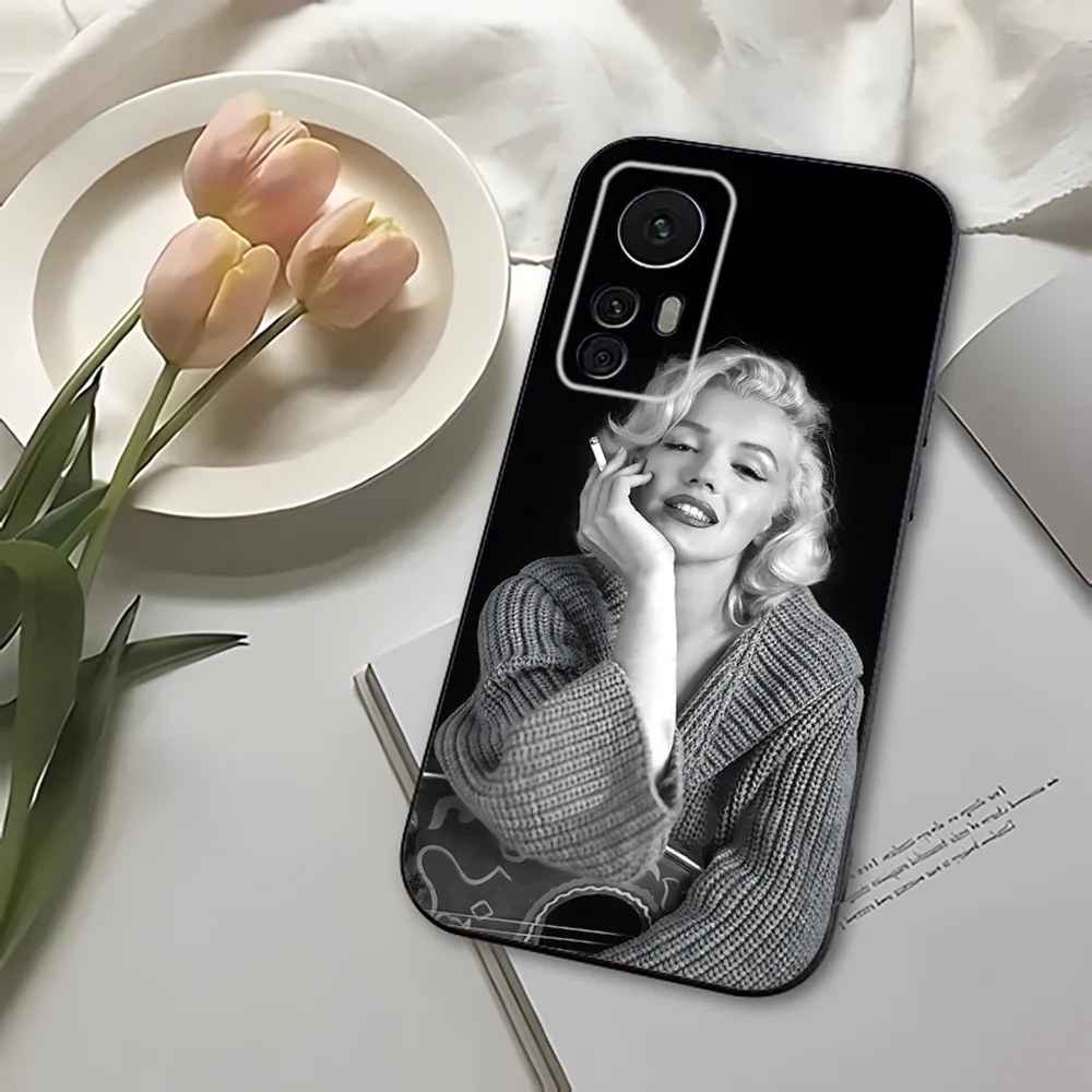 M-Marilyn M-Monroe Phone Case For Xiaomi 11 Redmi Note 11 5G 8T 9A 9 10T Note8Pro Note9 12SUltra Black Case