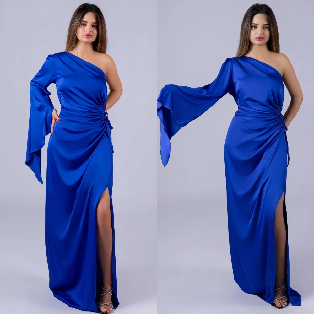 맞춤형 스트레이트 원숄더 우아한 정장 이브닝 드레스 패션 모던 파티 가운 고급스러운 프로모션 드레스