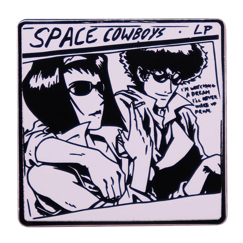 Space-Cowboy Bebop Enamel Brooch Anime Figure Spike Spiegel Faye Valentine Badge Cute Bag Jacket Fashion Jewelry Lapel Pins