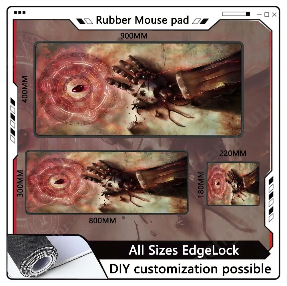 F_Fullmetales Alchemist Mouse Desktop Setup Laptop Gamer Pad Anime Protector Non-Slip Rubber Edge New products locking Mousemat