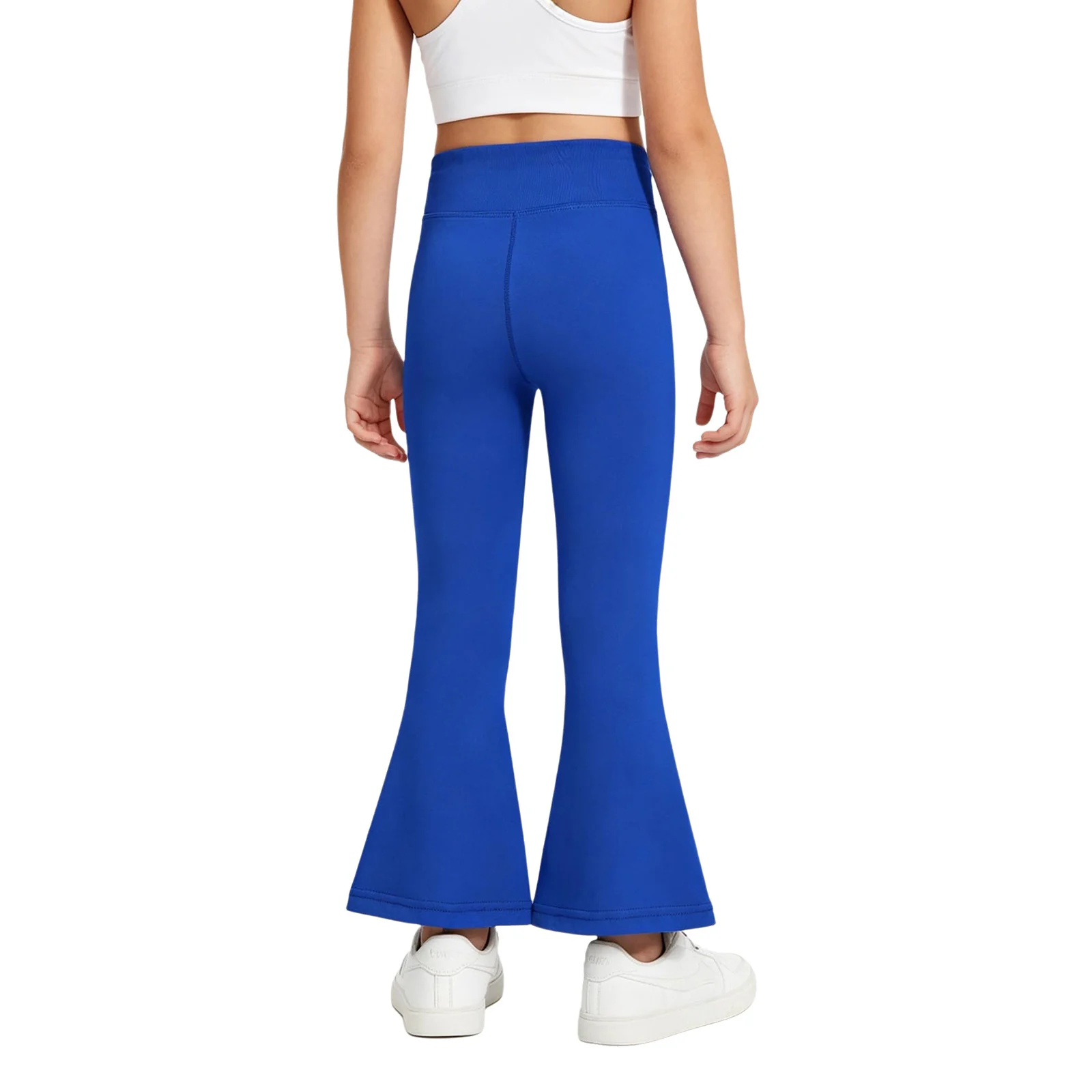 Kids Girls Heart Printed Flared Pants Gymnastics Clothes High-waist Quick-dry Stretchy Sports Leggings for Yoga Exercise Running