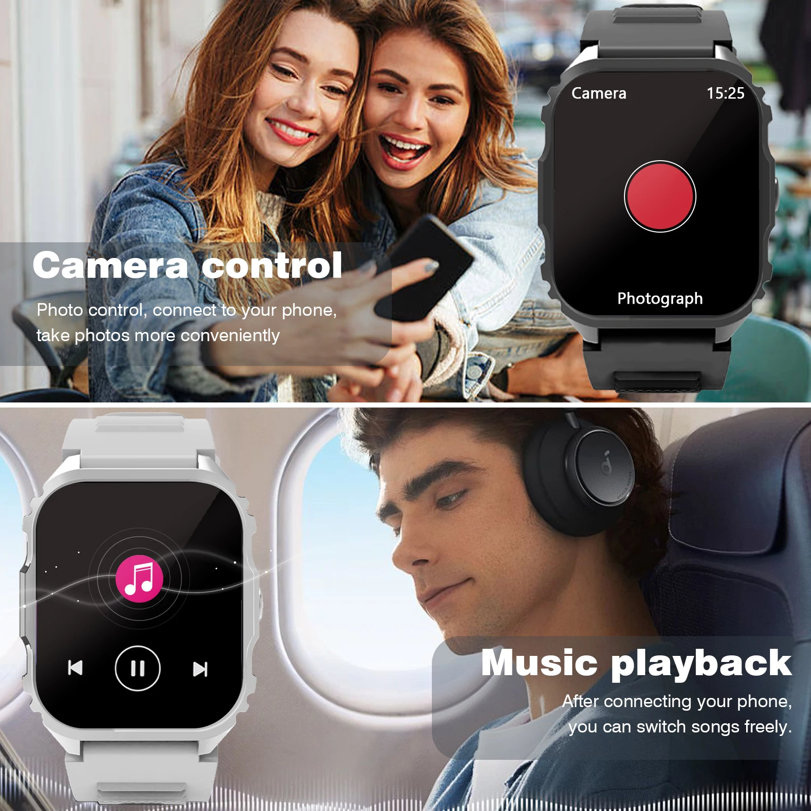 2025 Smart Watch, risposta, creazione, chiamate, preservazione dei messaggi, modalità sportive, fai da te, quadrante, previsioni meteo, compatibile con Android e iOS