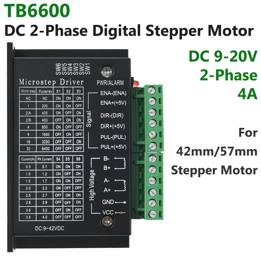 Motore passo-passo Controller Nema23 Motore router CNC 3A 2 fasi 8mm Asse Driver motore passo-passo TM6600 Kit per tornio router CNC