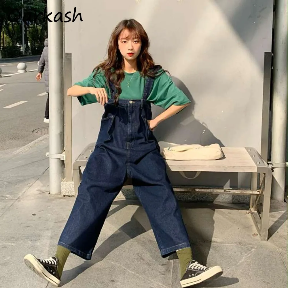 Women Jumpsuits Denim Harajuku Streetwear Young Versatile American Style Loose Soft Comfortable New Arrival Solid Fashion Chill