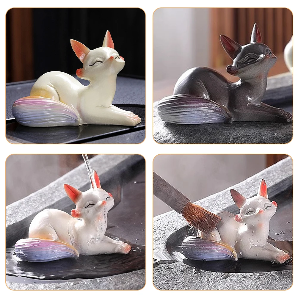 

Color Changing Pet Resin Figurine Cartoon Animal Shaped Ornament Lovely Statue Desktop Decor Small Size Gift Tea Culture