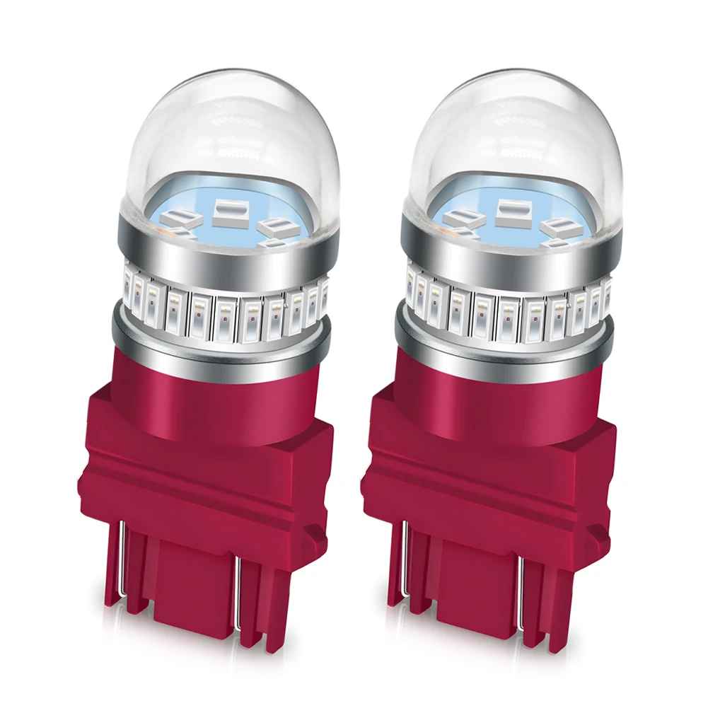 2PCS 3157 T25 P27/7W LED Turn Signal Lamp Reverse Brake Lights Car Daytime Running Light with Hi/Lo Beam 10-30V Red White Yellow