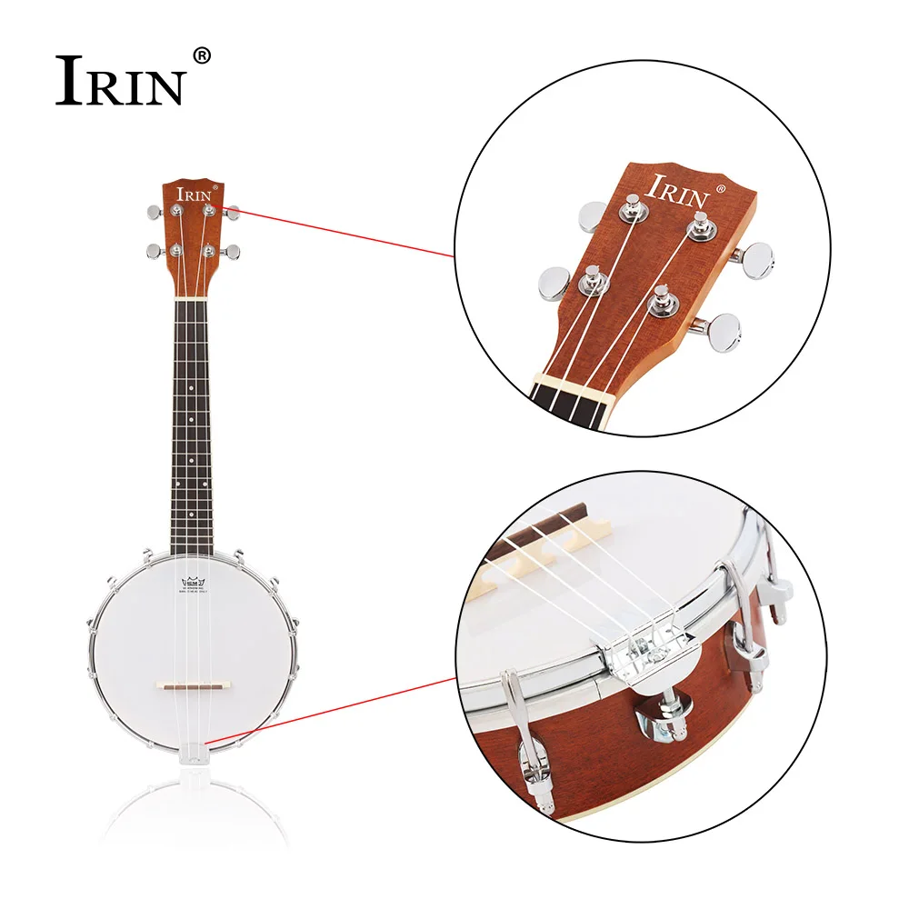 IRIN 4 Strings Banjo Sapele Body Banjo Ukulele Guitar Professional Banjo Guitar with Case Bag/Tuner/Picks Parts & Accessories