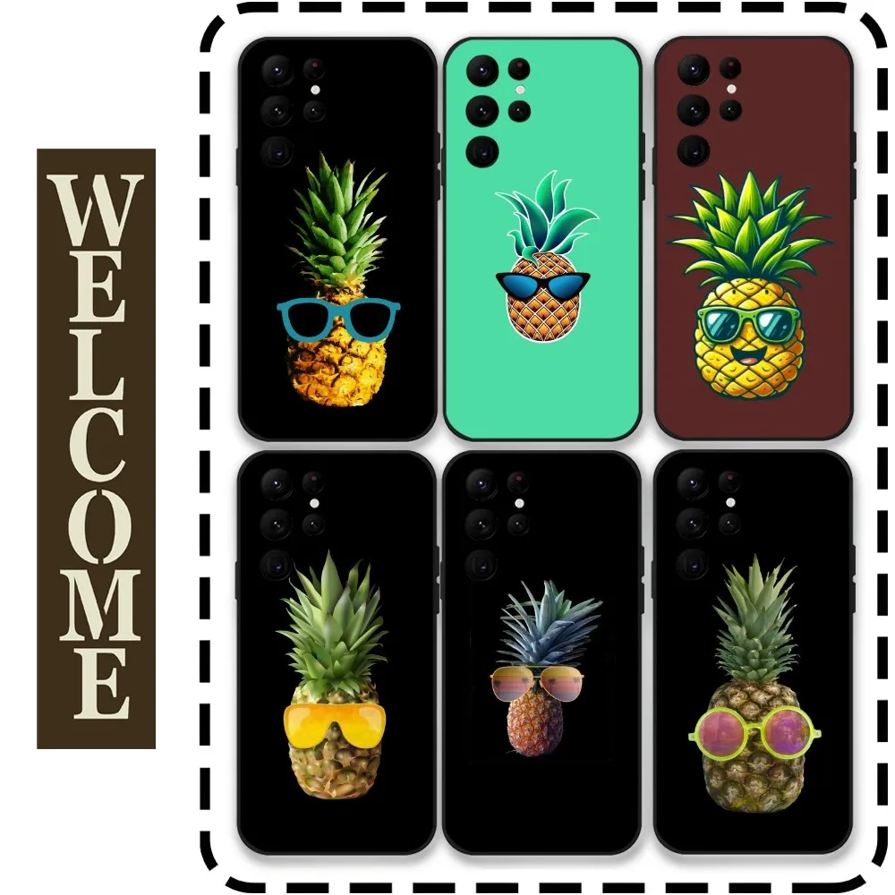 

Tropical Pineapple Phone Case for Samsung Galaxy S24 Ultra S22 S23 Ultra S21 S20 5G Protective Silicone TPU Funda