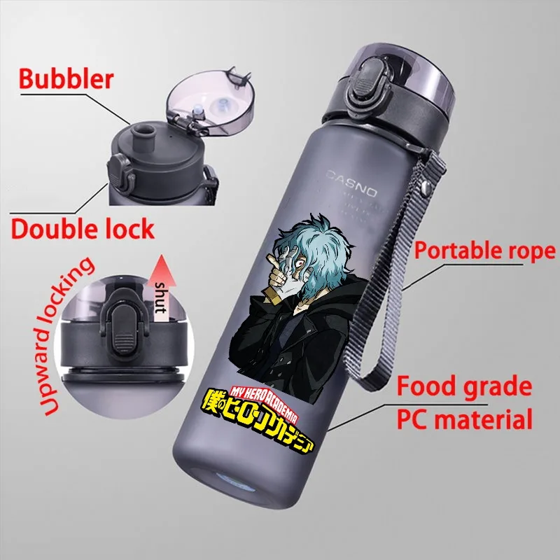 My Hero Academia 560ML Large Capacity 4 Color Children Water Cup Portable Plastic Outdoor Sport Water Bottle AnimeMidoriya Izuku