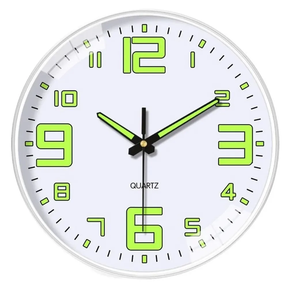 Wall Decoration Silent Quartz Wall Clock Plastic Time Accuracy Luminous Wall Clock Fashion Round Digital Clock Shops