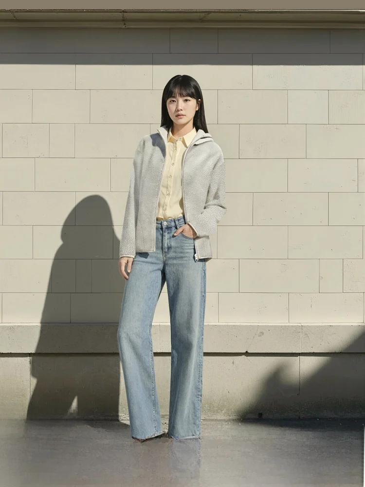 

H&M Women's ort Jaet Spring 2026 Hooded Teddy Fce Open Cardigan Loose Fit Commute Sle Polyester Fiber Youth Ladies