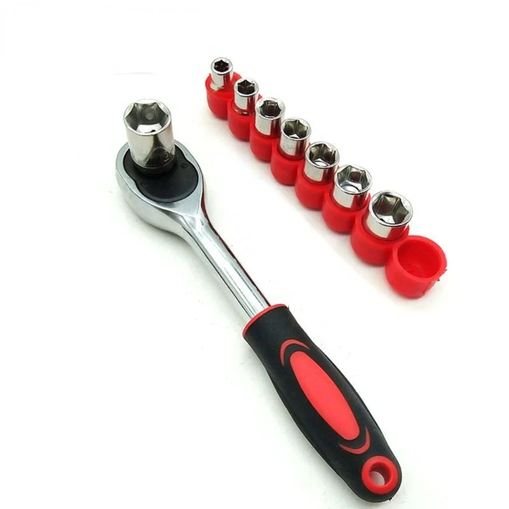 Krachtige 1/4 Inch Torque Ratchet Wrench Set Repair Tool For Vehicle Bicycle Bike Socket Wrench Kit Tool + 8 socket