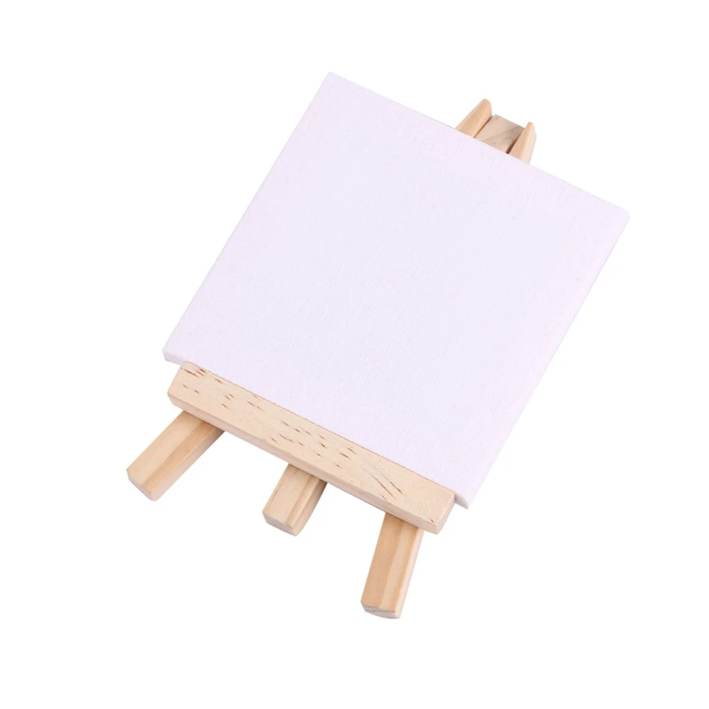 

96Set Artists 5 Inch Mini Easel +3 Inch X3 Inch Mini Canvas Set Painting Craft DIY Drawing Small Table Easel Gift