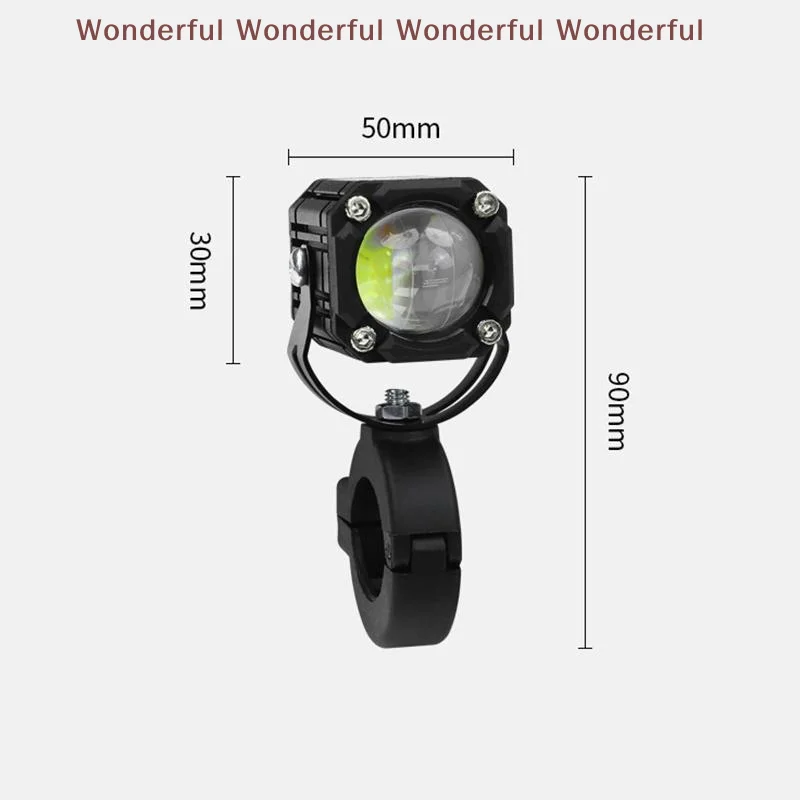 Motorcycle LED Spotlight Universal Fit with Durable Bracket and Waterproof Features for Night Adventures