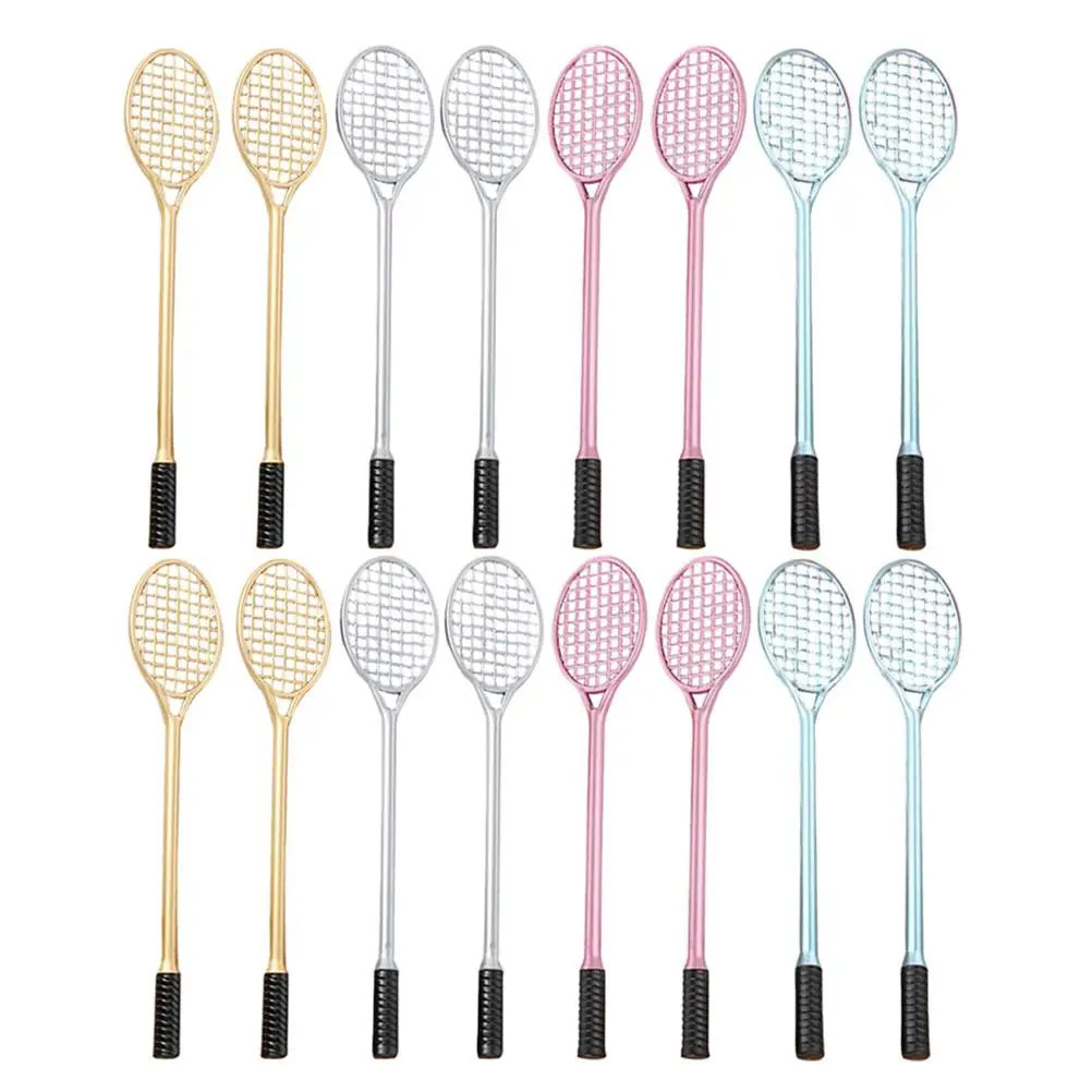 

24PCS Badminton Racket Gel Pen Tennis Cool Pens Kids Round Beads Mini Shaped Writing School Office Supplies Gifts Students
