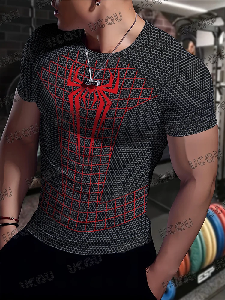 T-shirt de sport à manches courtes pour hommes avec imprimé de super-héros en 3D - T-shirt de sport d'été pour adultes, à séchage rapide et respirant