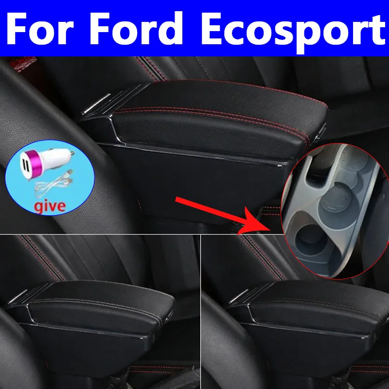 

Для FORD EcoSport подлокотник для Ford EcoSport 2013-2018 автомобильный подлокотник детали интерьера модернизация автомобильные аксессуары ящик для хранения