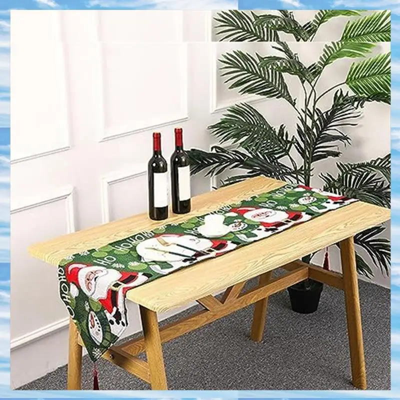 T31c-toalha de mesa de natal padrão de natal toalha de mesa lavável dacron para o natal, inverno, feriado dura