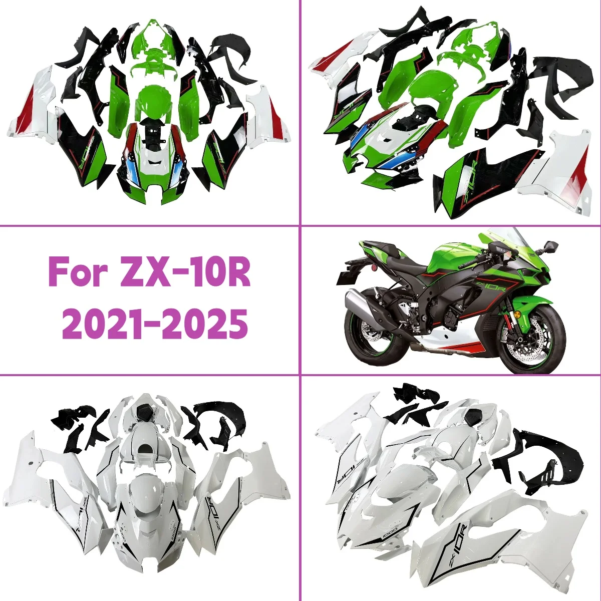 

Prime Fairings 2021-2025 ZX10R Custom ABS Painted Fairing Set Replacement Fit for 21-25 Kawasaki ZX 10R