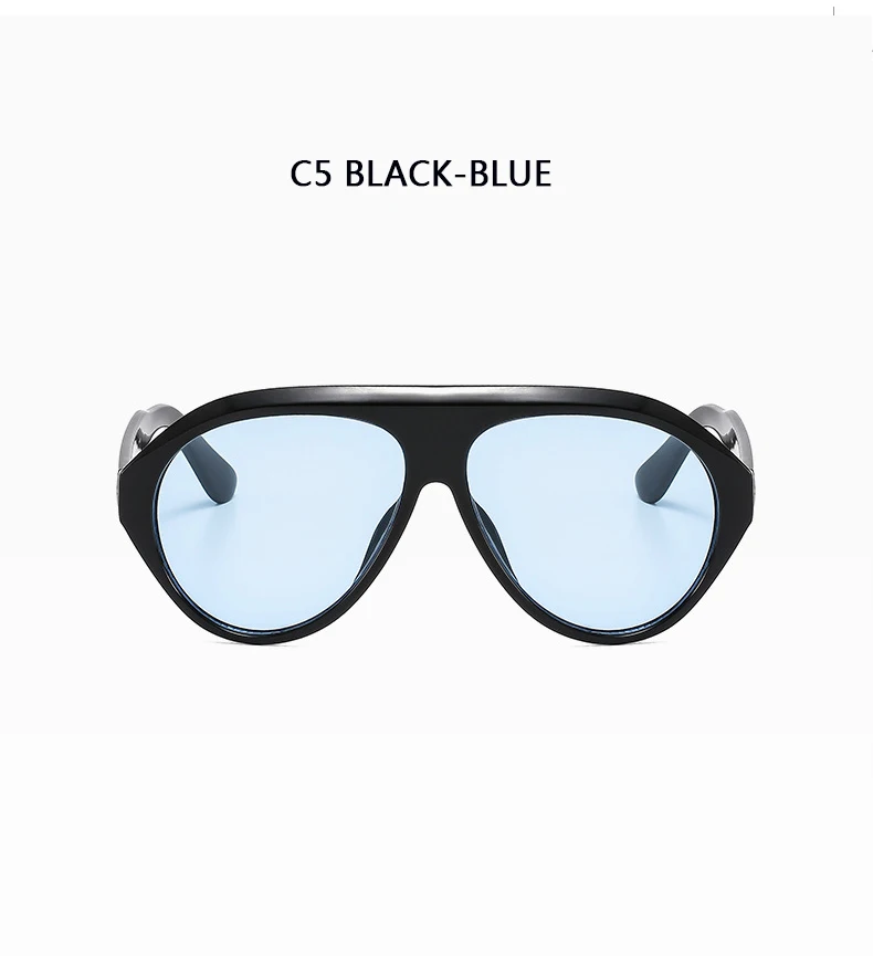 Piloten-Sonnenbrille mit großem Rahmen, Unisex, Übergröße, modische braune Sonnenbrille, Markendesign, Winterbrille – Detail 23