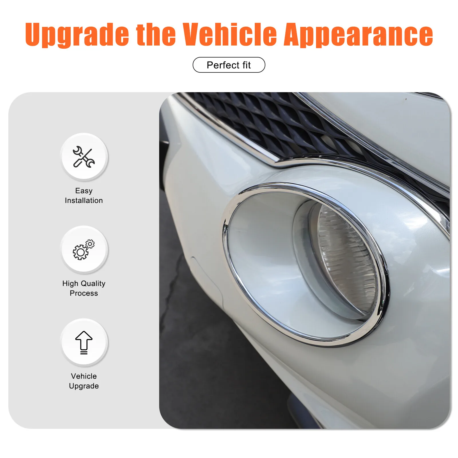 ABS Chrome Car Front Fog Light Ring Decorative Trim For Nissan Juke 2014-2024 Car Front Bumper Fog Lamp Cover Bezel Accessories view 5