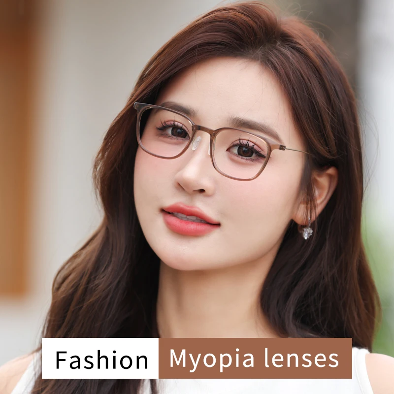 Myopia Glasses Ultralight Anti Blue Light Nearsighted  Glasses Tr90 Frame Everyday Use  Womens Black Distance Glasses