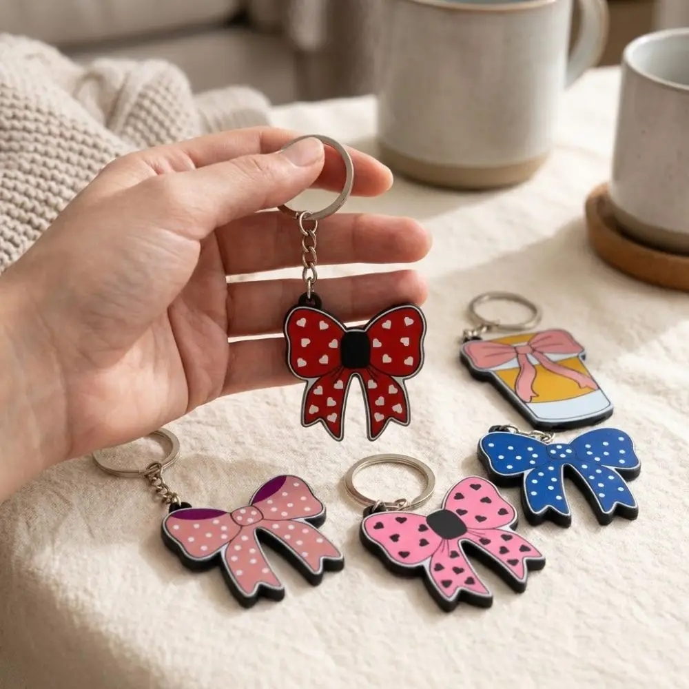 

Non Slip Bow Keychain Bottle Opener Bow Tie Shape Beautiful Practical 2 in 1 Bow Keyring Plastic Cute Aesthetic
