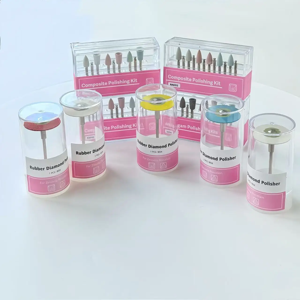 

1pc Dental Rubber Diamond Polisher Wheel Disc For Porcelain Zirconia Restorations Dental HP 26mm Polish Wheels