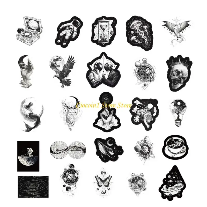 

A3PC 50Sheets Retro Scrapbooking Sticker Aesthetic Sticker for Water Bottle Journal