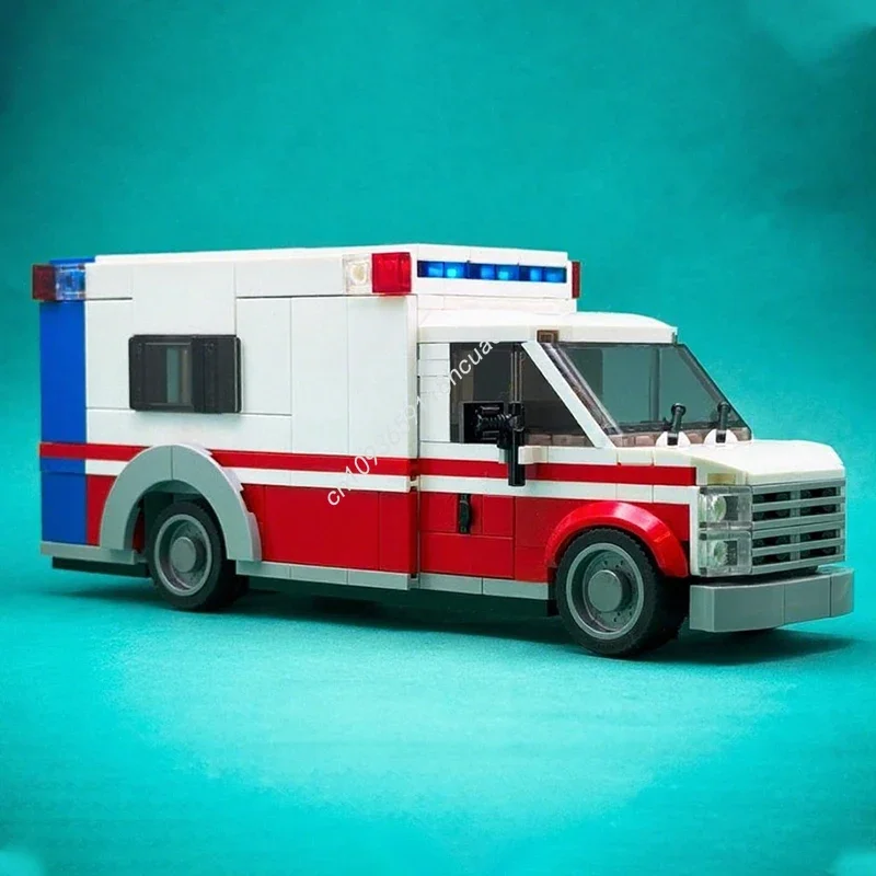 

385pcs MOC Ambulance City Champion Building Blocks Christmas High Detail Collector’s for Vintage Model Lovers Toys Kids Gift