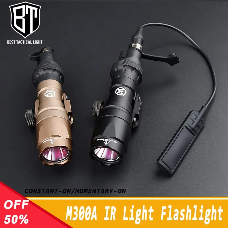 Tactical WADSN M300 M300A Flashlight IR LED Light Hunting Weapon Airsoft Scout Accessroy Pressure Switch Fit 20mm Picatinny Rail