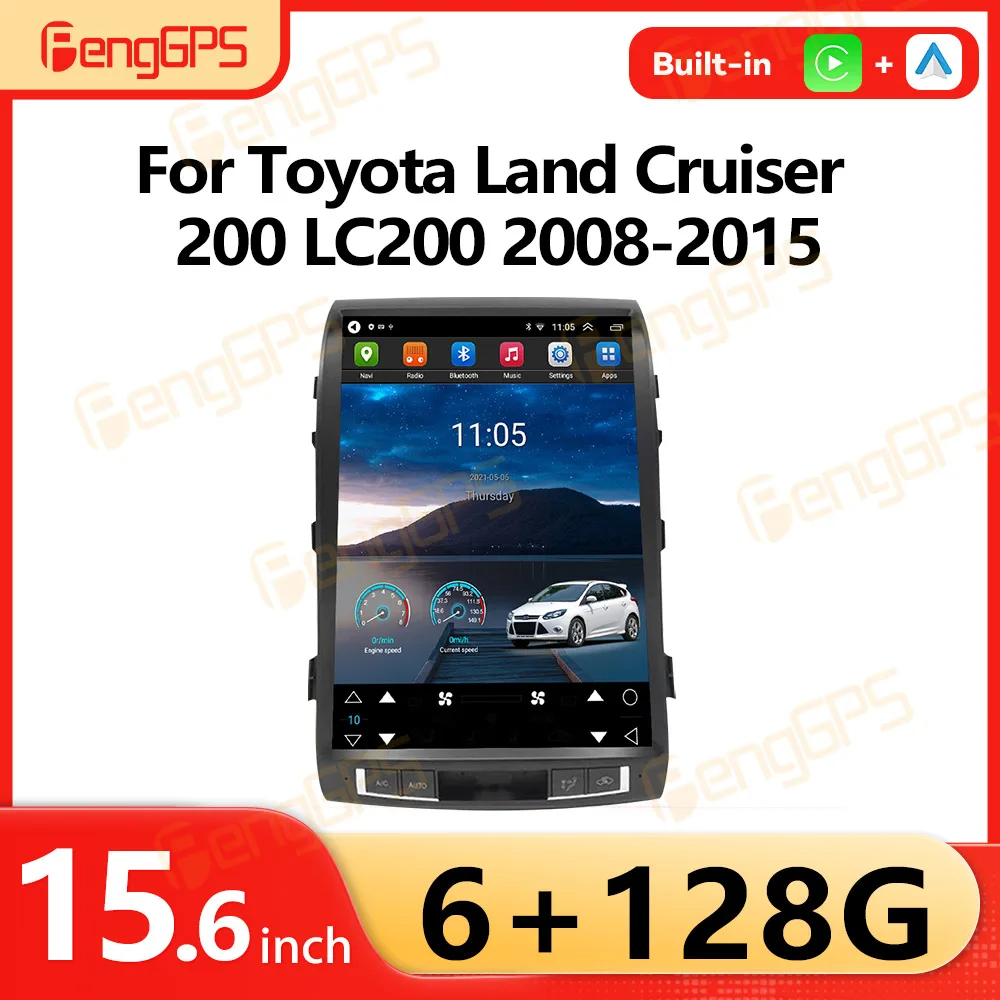 

15.6inch Android 13 Car Radio For Toyota Land Cruiser 200 LC200 2008-2015 Tesla Screen GPS Navigation Multimedia Player HeadUnit