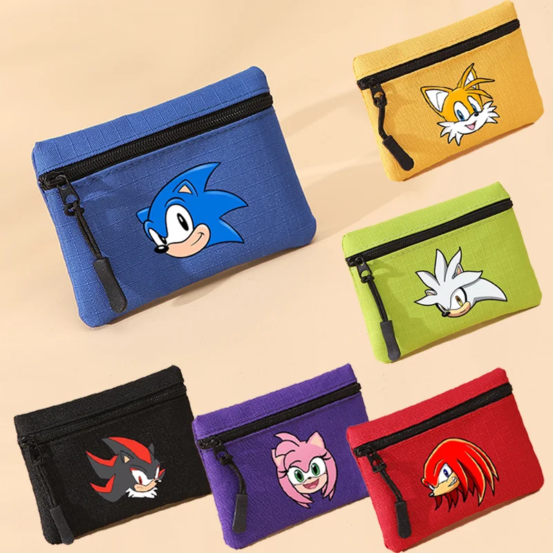 Sonics Wallet Boys Girls Fashion Light Wallets Oxford Cloth Mini Zipper Coin Purse Cute Anime Figure Packets Kids Birthday Gift