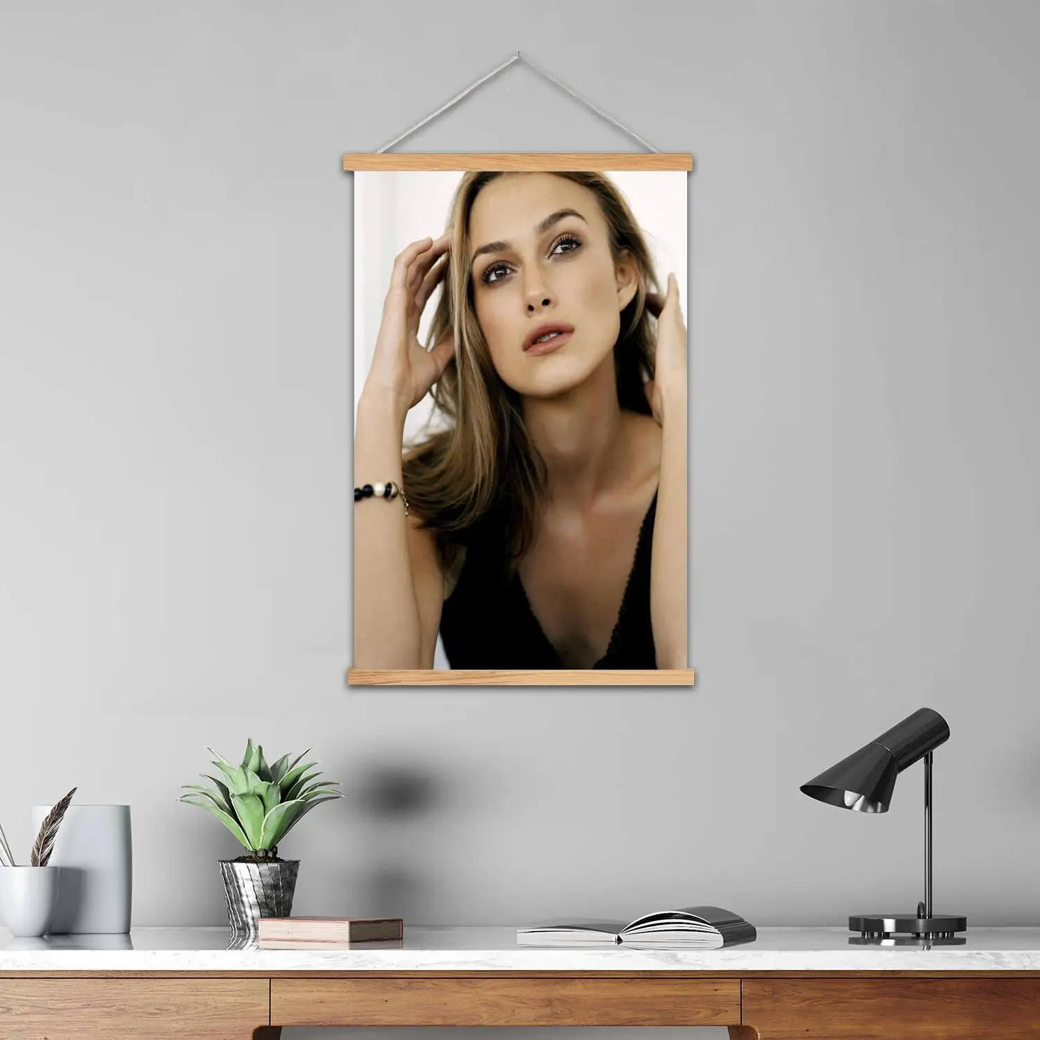 كيرا نايتلي مؤطرة جدار اللوحة قماش ملصق فني وفن جدران، ديكور غرفة نوم الأسرة الحديثة، اللوحة الزخرفية #4