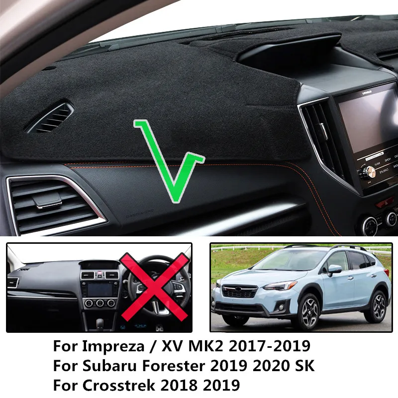 For Subaru Forester 2018 2019 2020 XV Crosstrek Impreza Car Dash Dashboard Cover Mat Pad SunShade Instrument Carpet Accessories