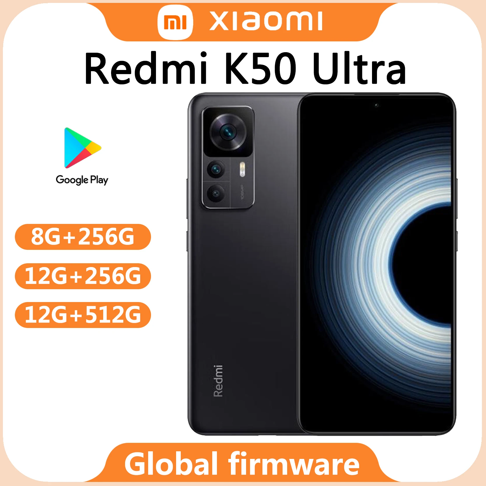 Globalne oprogramowanie Xiaomi Redmi K50 Ultra 5G 6.67 "Snapdragon Smartphone 8 Gen 1 120W ładowarka 5000mAh bateria 108MP aparat