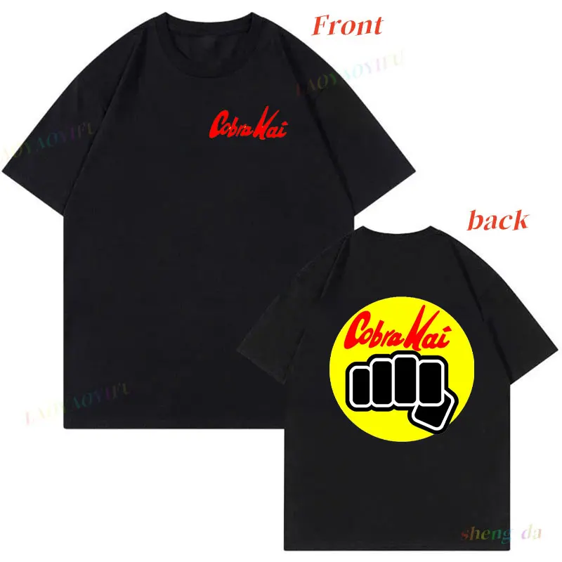 تي شيرت صيفي من The Hawk Park Cobra Kai Eagle Fang Miyagi-do Karate تي شيرت Ropa Hombre موضة جديدة برقبة دائرية وأكمام قصيرة ملابس نسائية